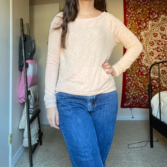 Peach Ribbed Sweater - Picture 3 of 5